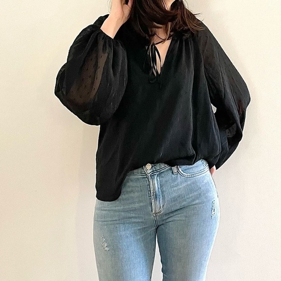 NWT SANCTUARY VOLUME BLACK BLOUSE - XS - Picture 6 of 16